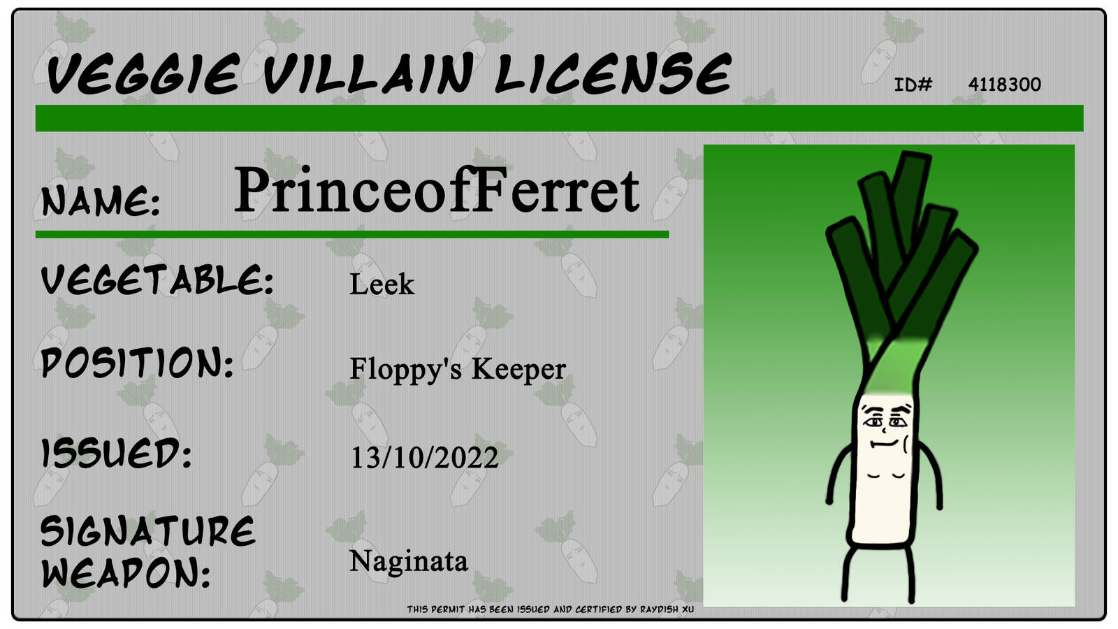 Villain License - Prince Of Ferret