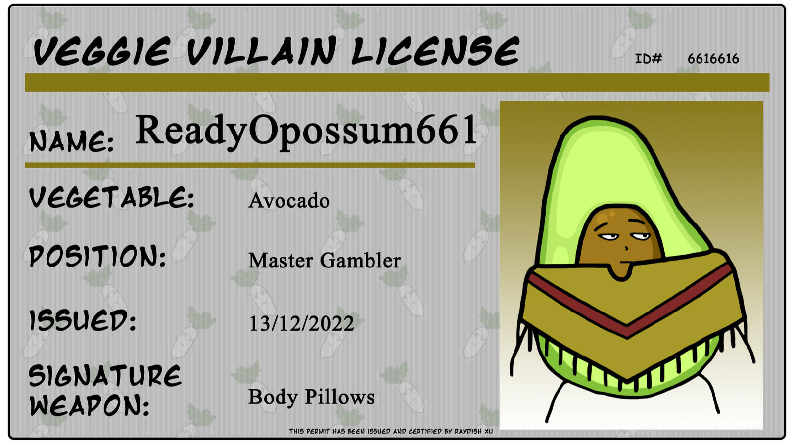 Villain License - Ready Opossum 661 662 Villain License - Ready Opossum 661 662